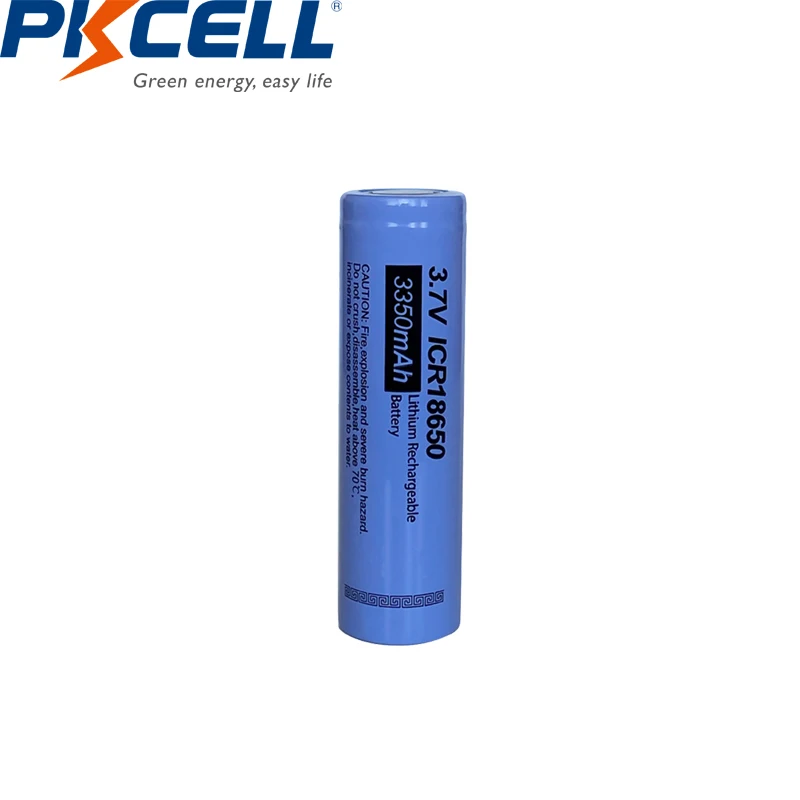 Литиевые батареи PKCELL ICR 18650 12 шт. ICR18650 3 7 в литий ионные аккумуляторы 3350 мАч плоские