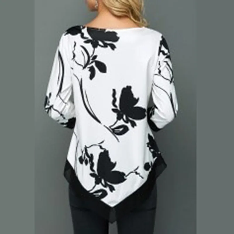 Женские топы и блузки размера плюс 5XL, осень, блузы с длинным рукавом и круглым вырезом, рубашки для женщин, элегантные топы для отдыха, базовые Блузы