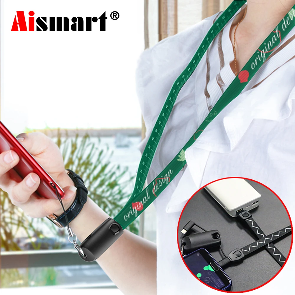 3 в 1 85 см мультфильм ремешок с Micro USB кабель зарядное устройство Тип шеи Landyard