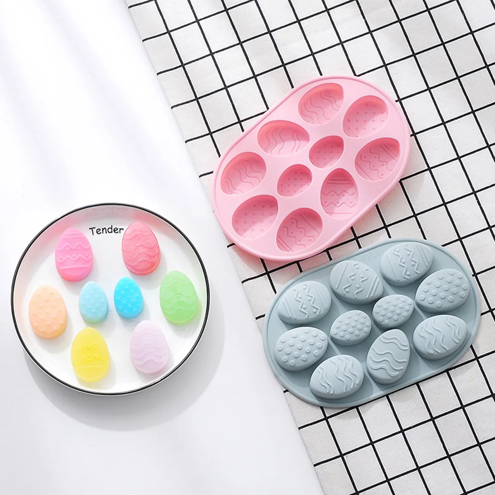 

10 Holes Silicone Mold for Chocolate Cake Mold for Easter Egg Shaped Fondant Dessert Decorative DIY Molds