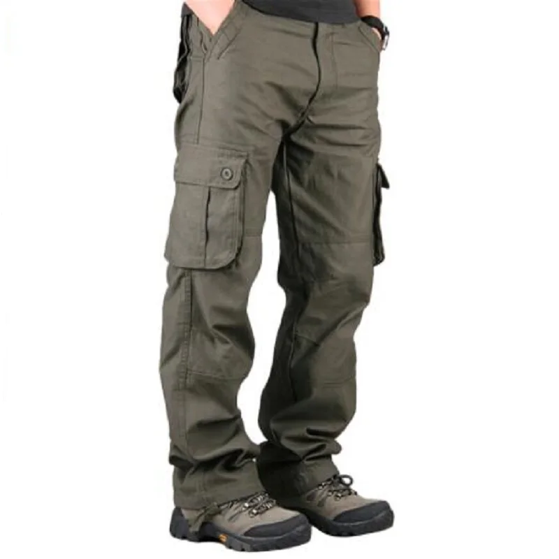 

Men's Cargo Pants Casual Multi Pockets Military Tactical Pants Men Outerwear Army Straight Slacks Long Trousers Men Clothes