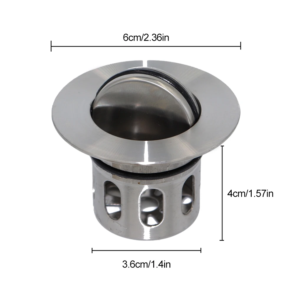 

2pcs Flip Drain Filter Cover Hair Stopper Thicken For Bathroom Sink Anti Clogging Home Stainless Steel Accessories Wash Basin
