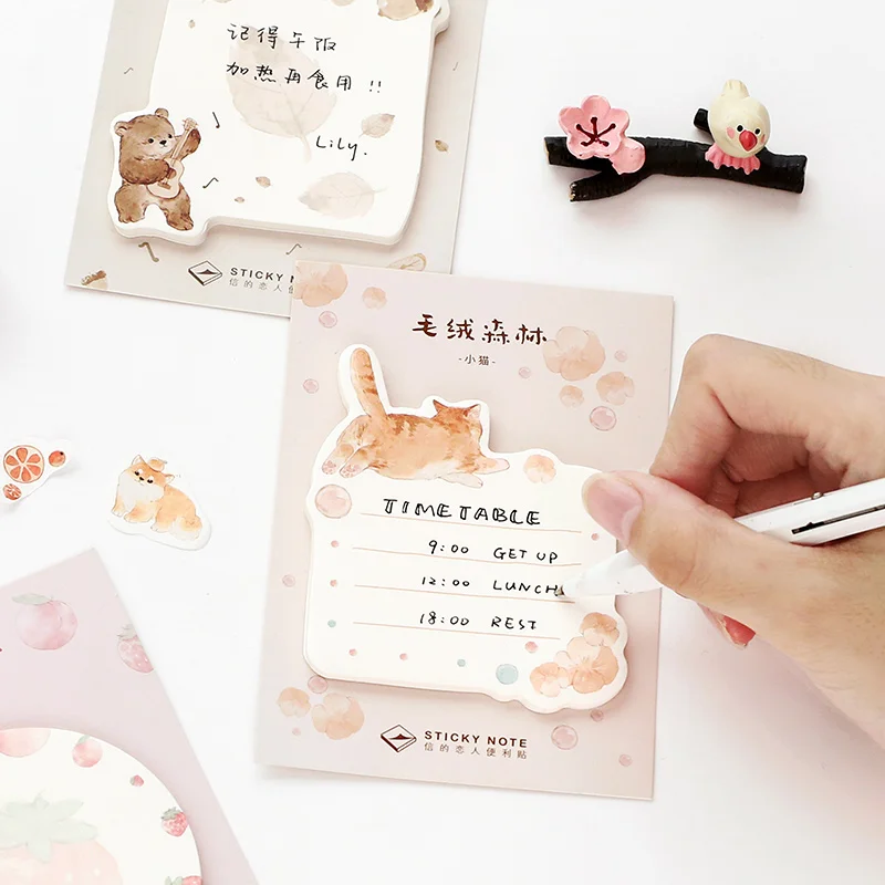 30 шт./компл. Kawaii Sticky Notes милый животный узор Dialog Pattren Memo Pad планировщик наклейки