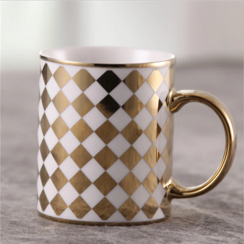 

Nordic Pentagram Marble Coffee Mug Ceramic Five Pointed Star Milk Tea Cup Pink Gray 380ml