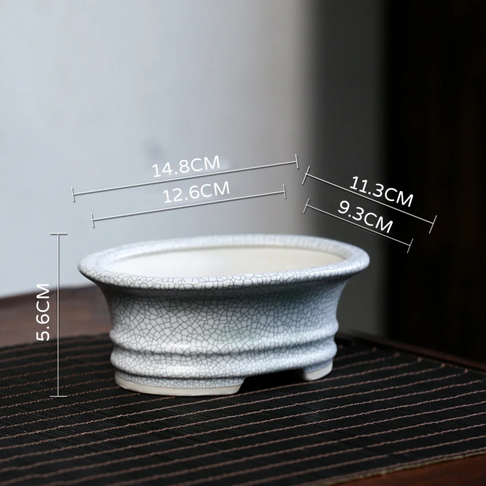 

New Oval Mouth Basin Japanese And Korean Simple Style for Small Green PlantFlower Pot Balcony Square Pots Flower Bonsai Bowl