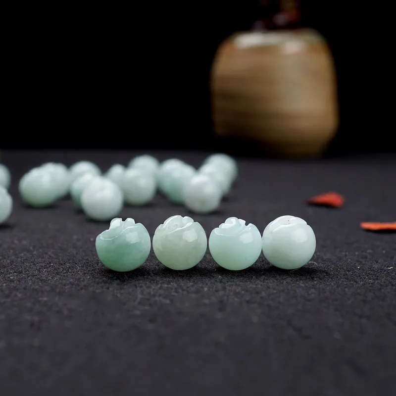 5 шт. натуральный нефритовый изумруд 10 мм бусина Яблоко Аксессуары сделай сам
