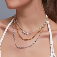 vintage multilayer necklace punk style pendant thick chain for women alloy necklace party valentines day christmas girl gifts