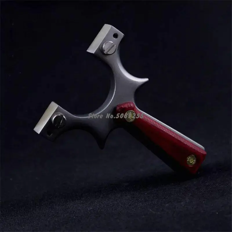 Охотничья Рогатка из нержавеющей стали с деревянной ручкой и плоской резиновой