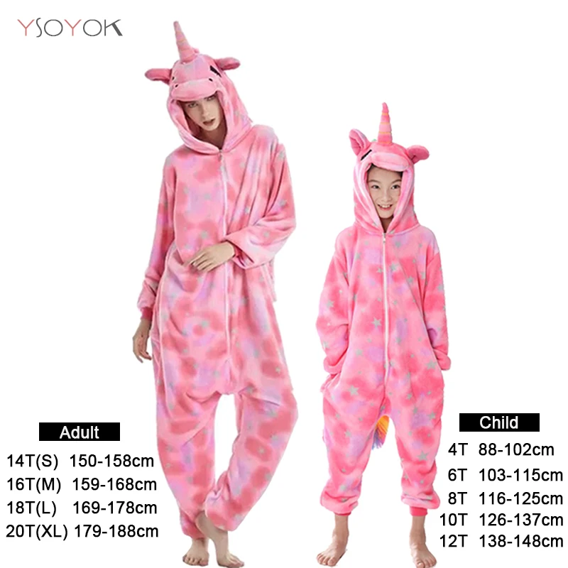 Rose star unicorn Kigurumi Pajamas Kids Unicorn Onesie Cartoon Boy Girl Animal Stitch Jumpsuit Baby Pyjama Women Sleepwear Winter Sleepers Blanket - Цвет: Rose star unicorn