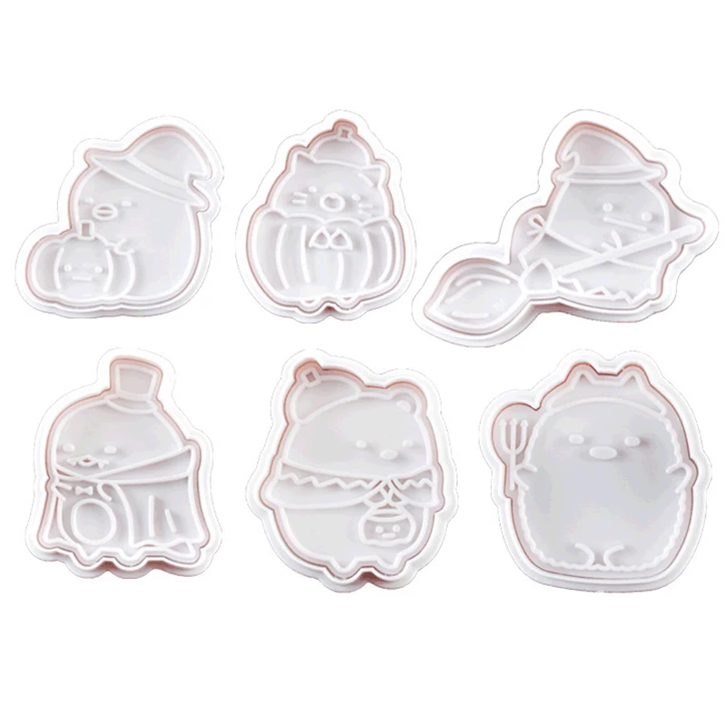 

1Set Cartoon Cookies Cutter Biscuit Embossing Mould 3D Biscuit Sugarcraft Dessert Baking Mold Fondant Cake Baking Tools