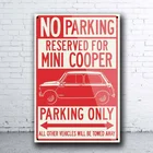 Остин Мини Купер, стоянка, только жестяной знак, бар, паб, домашний металлический постер, настенный художественный постер
