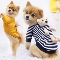 fashion stripe bear pet sweater clothes cute carry bear design pet sweatshirts for small medium large dogs chihuahua poodle