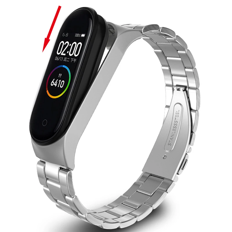 Браслет Для Xiaomi Band 4 или 3 сменный металлический браслет из нержавеющей стали для