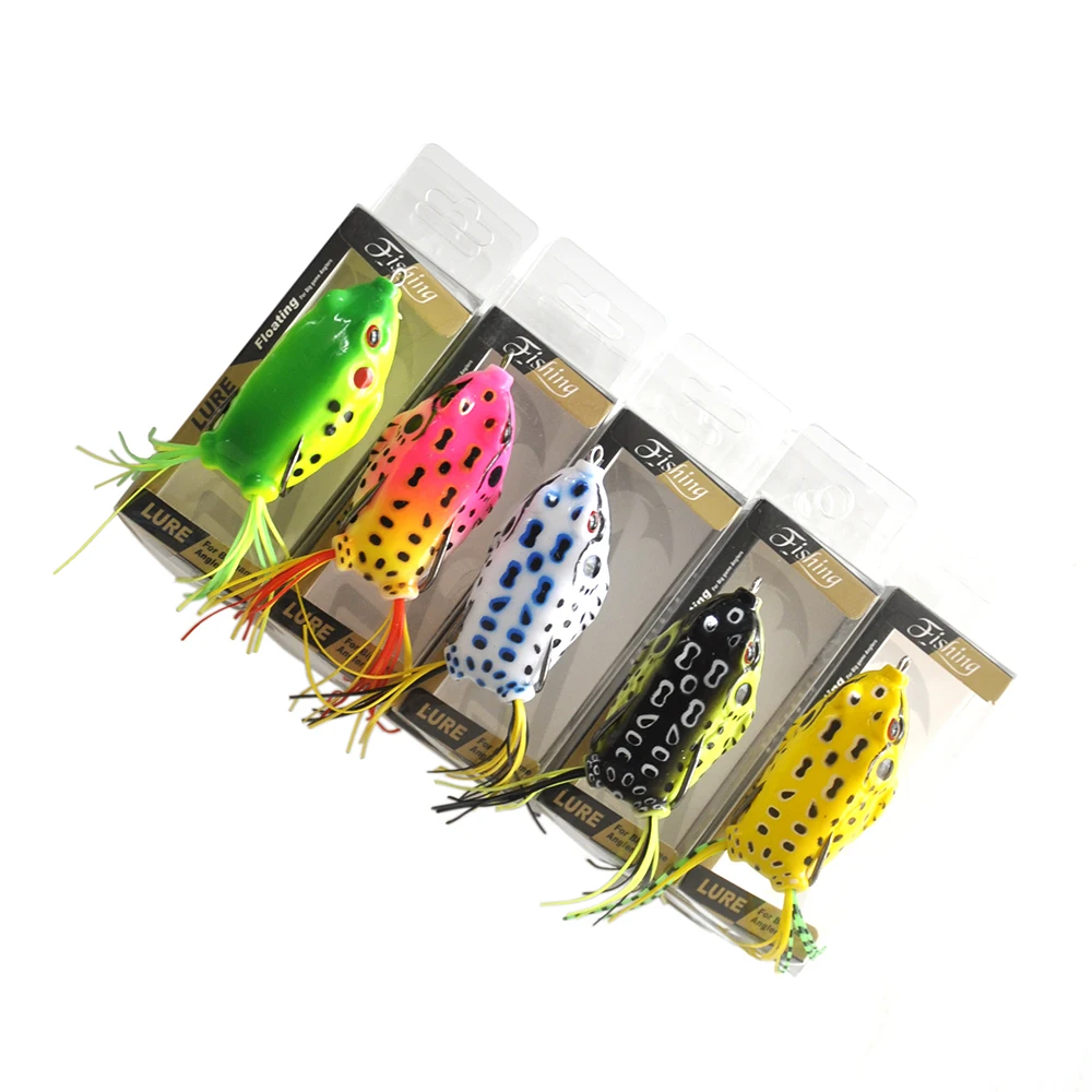 Wholesale Lots of 60pcs 14g 5.5cm Silicone Frogs Soft Lures Sharp Hooks Snakehead Fishing enlarge