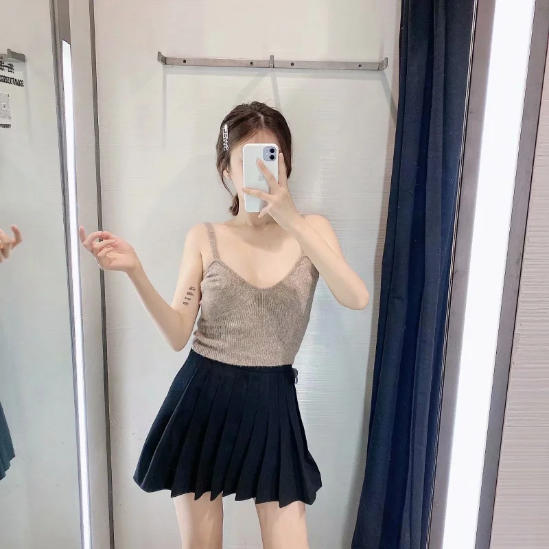 

MIOJIOTAXX New European and American Style Short Slim Knitted Vest Top In Summer 2021 Y2k Top Women Clothing High Street