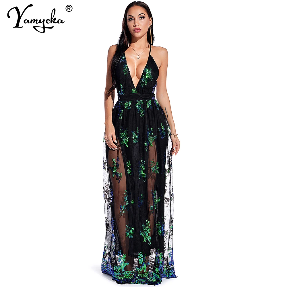 

Sexy Backless slip maxi Sequin party Dress women summer vintage club bodycon Long evening Dresses elegant woman dress vestidos