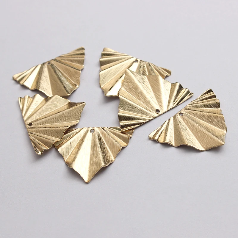 

10pcs Brass Textured Leaf Charm Pendant Pleated Leaves Charms For DIY Jewery Findings Making Supplies 22x29mm