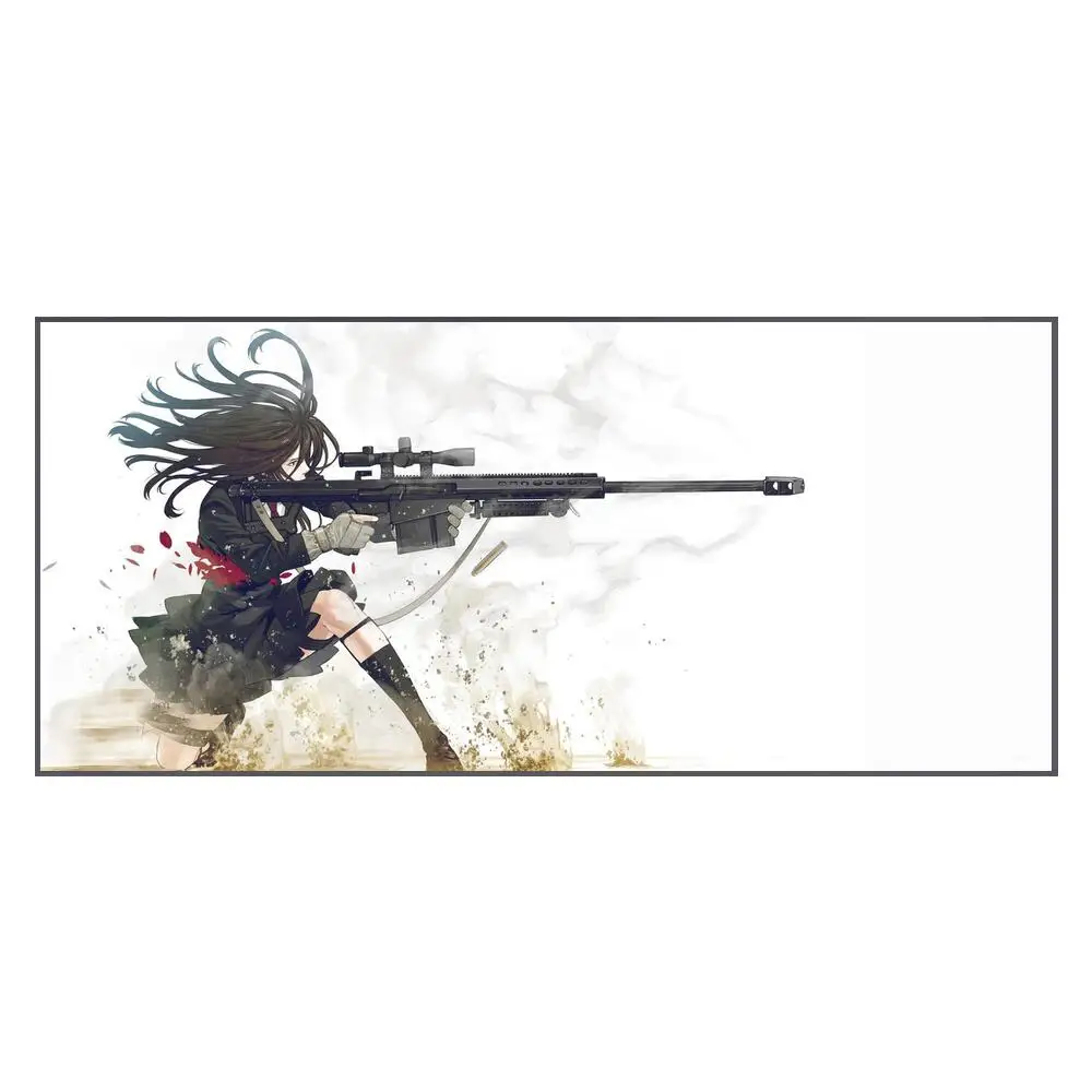 

Beauty and sniper rifle AK47 Anime Pc carpet mouse pad mats gamer gaming accessories desk mat mousepad ergonomic wrist rest carp