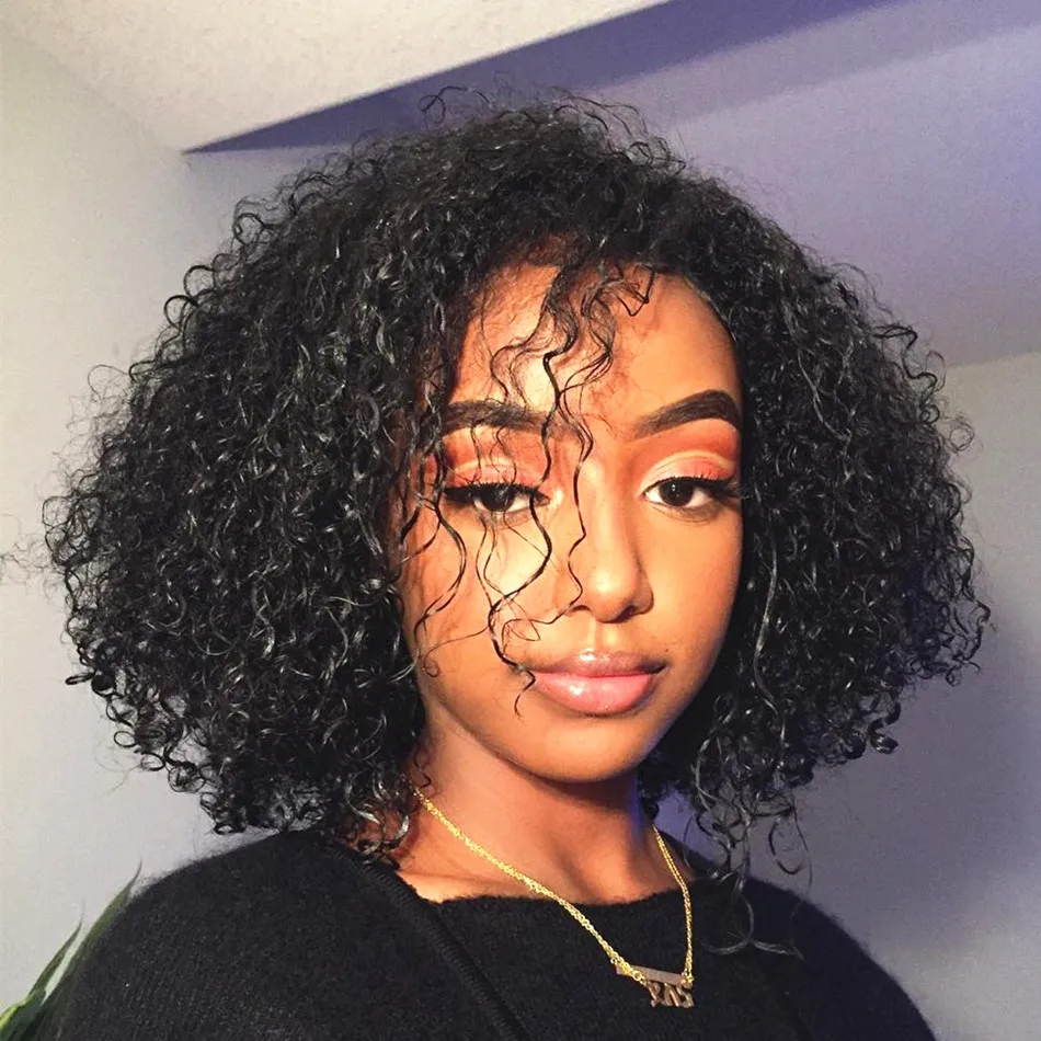 14 12 дюймов кудрявый вьющиеся парики Короткие Боб T Синтетические волосы на