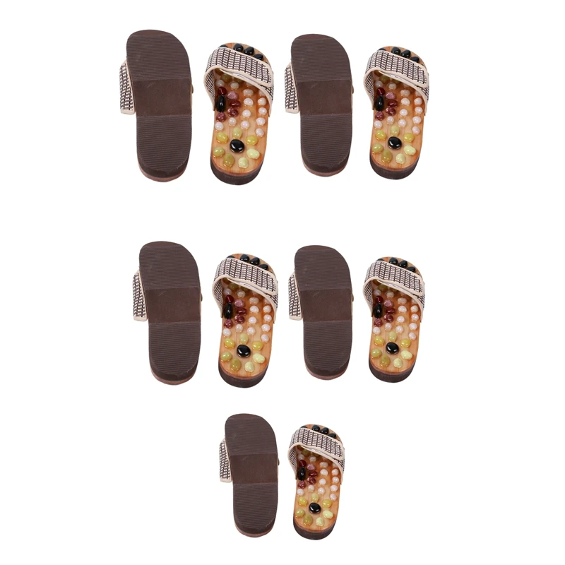 

Acupressure Plantar Fasciitis Foot Massager Jade Stone Indoor Massage Slippers Shoes Reflexology Sandals for Adult