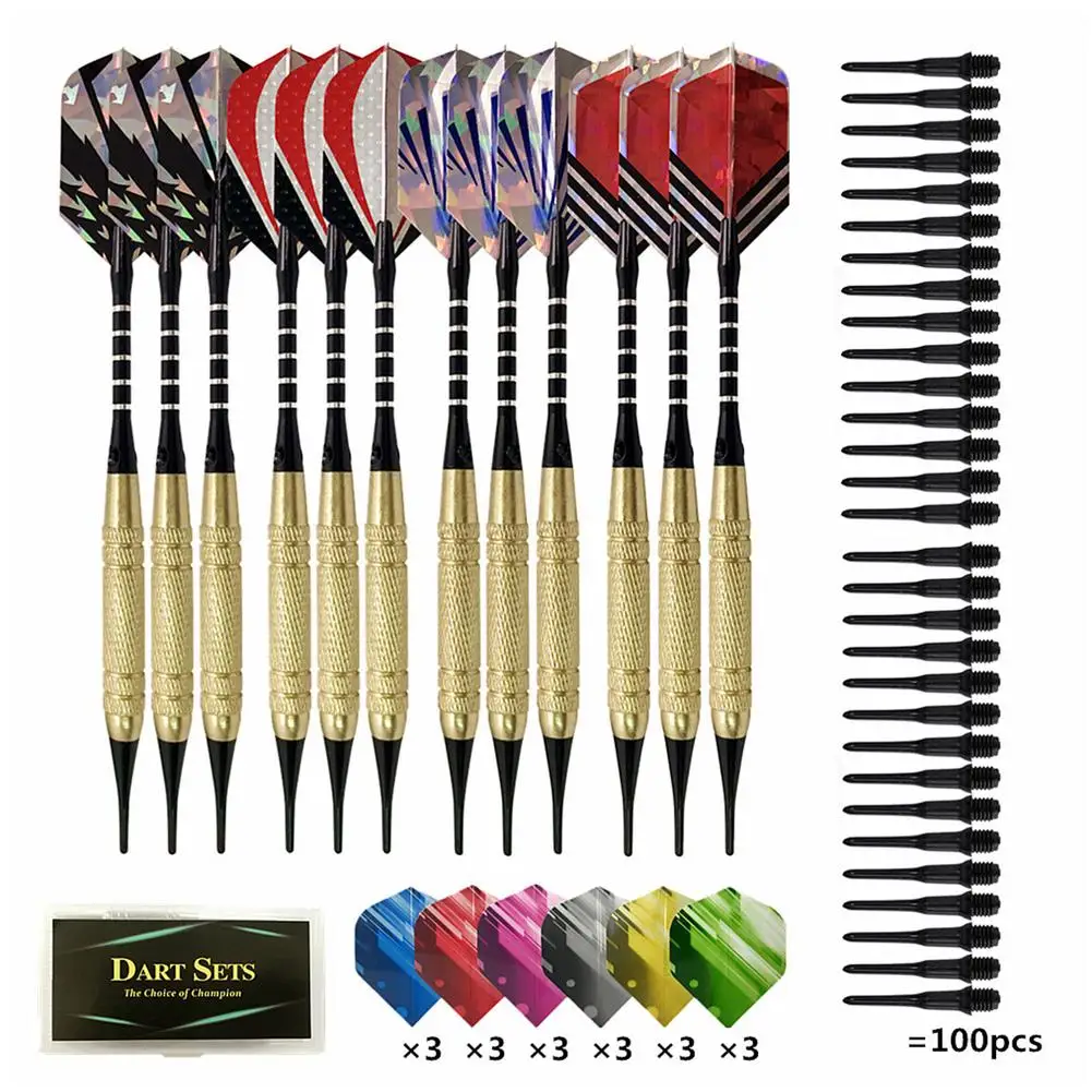 

12 шт. набор Дротика 100 головка разные стили Дротика s Flight профессиональные Дротика s Набор мягких пластиковых наконечников для электронного ...