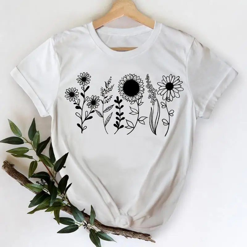 

T-shirts Women 2021 Leopard Heart Casual 90s Fashion Trend Printing Clothes Graphic Tshirt Top Lady Print Female Tee T-Shirt