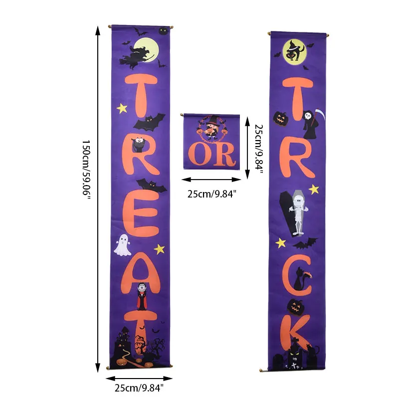 

Portable Halloween Door Banner Halloween Couplet Ghost Festival Hanging Couplet