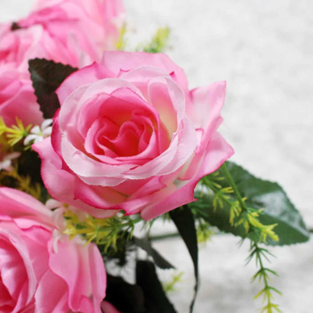 18 голов шелковые искусственные розы Букет Искусственные цветы для свадьбы