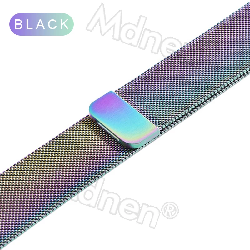 Миланская петля, ремешок для Apple Watch, 42 мм, 38 мм, Iwatch 4, 3, 2, 1, Mdnen, браслет из нержавеющей стали, часы с магнитной пряжкой - Цвет ремешка: colorful