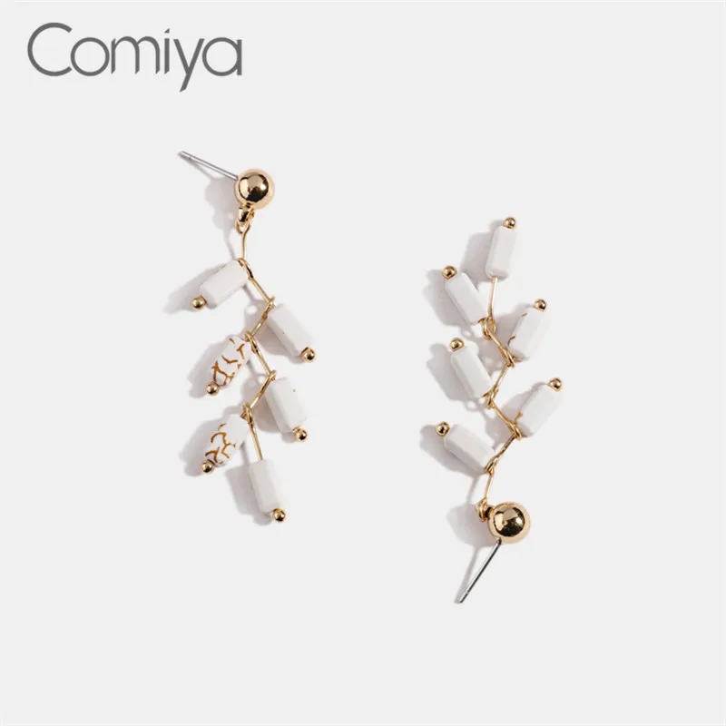 Серьги-подвески Comiya длинные серьги золотистого цвета цинковый сплав цветок