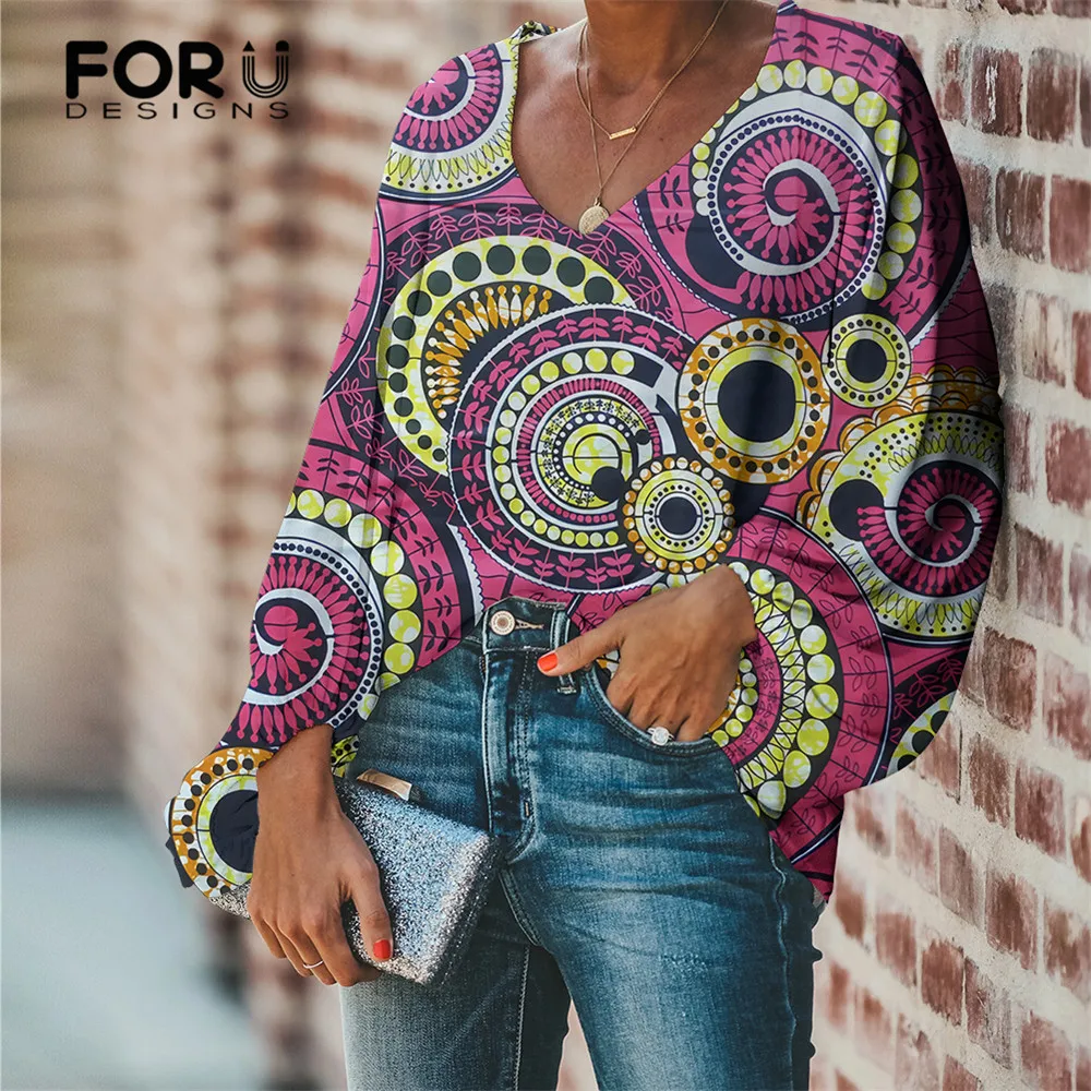 

FORUDESIGNS Plus Size Loose Chiffon Shirt for Femme Spring Autumn Women Long Sleeves Blouse Breathable Top Women's Clothing 2021