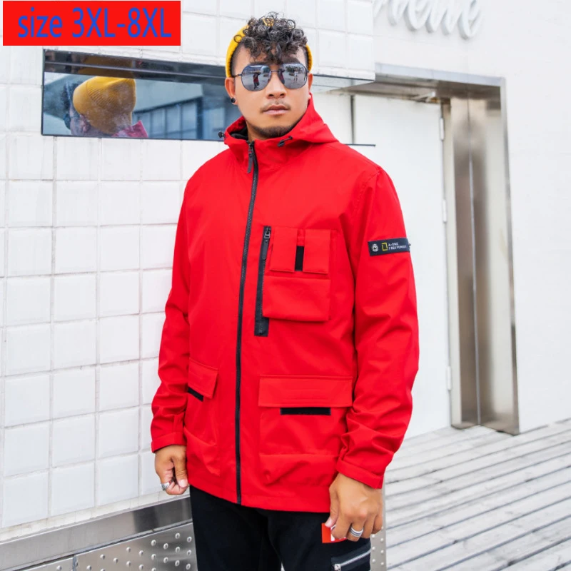 

New Arrival Fashion Suepr Large Men Autumn Casual With Nood Loose Mens Jackets And Coats Plsu Size 3XL 4XL 5XL 6XL 7XL 8XL