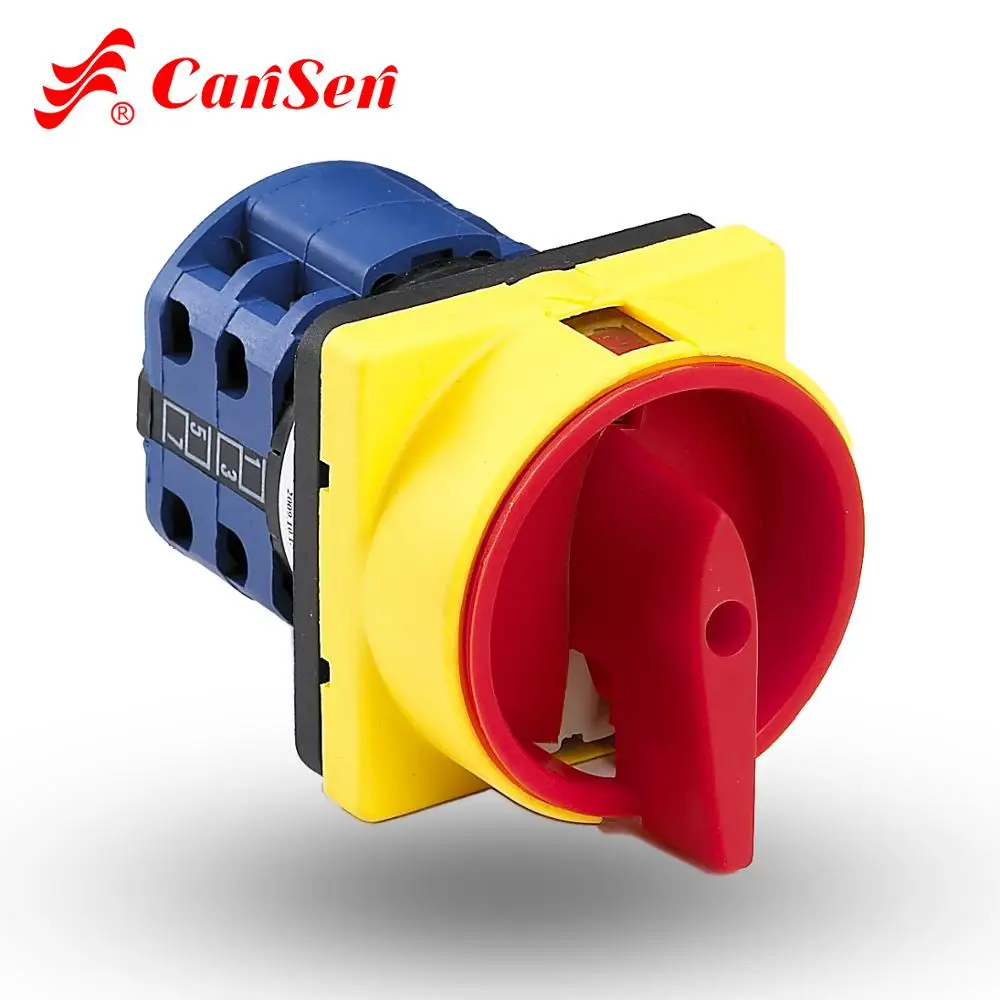 

Padlock Rotary Cam Switch 20A and 25A OFF-ON 0-1 4 Poles Disconnect switch, isolator switch CANSEN LW26GS CA10 48x48mm 64x64mm