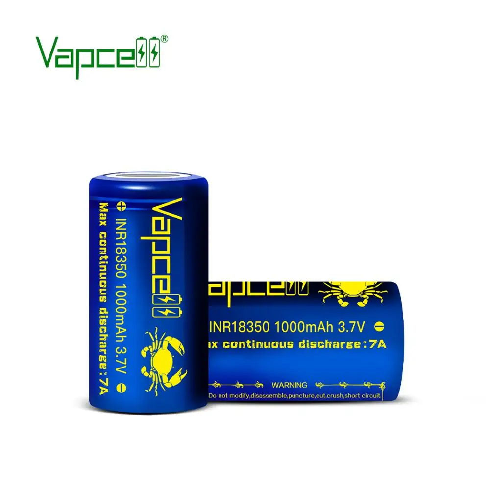 Бесплатная доставка Vapcell Оригинал 18350 1000mah 7A Мини литиевая батарея 3 7 V Высокая