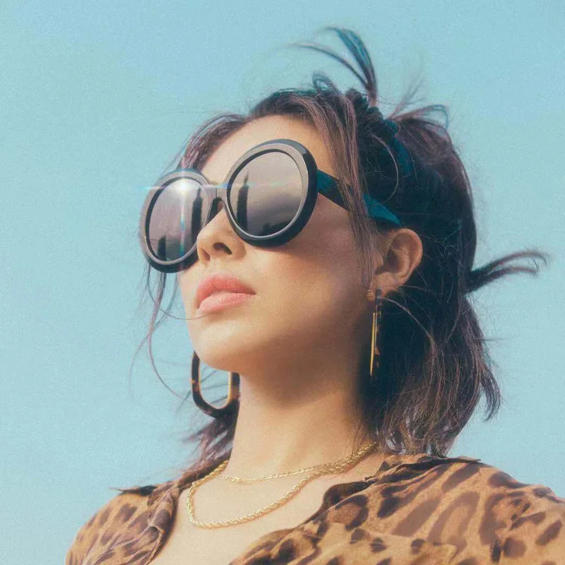 Большая оправа черные зеленые двухцветные солнцезащитные очки для женщин