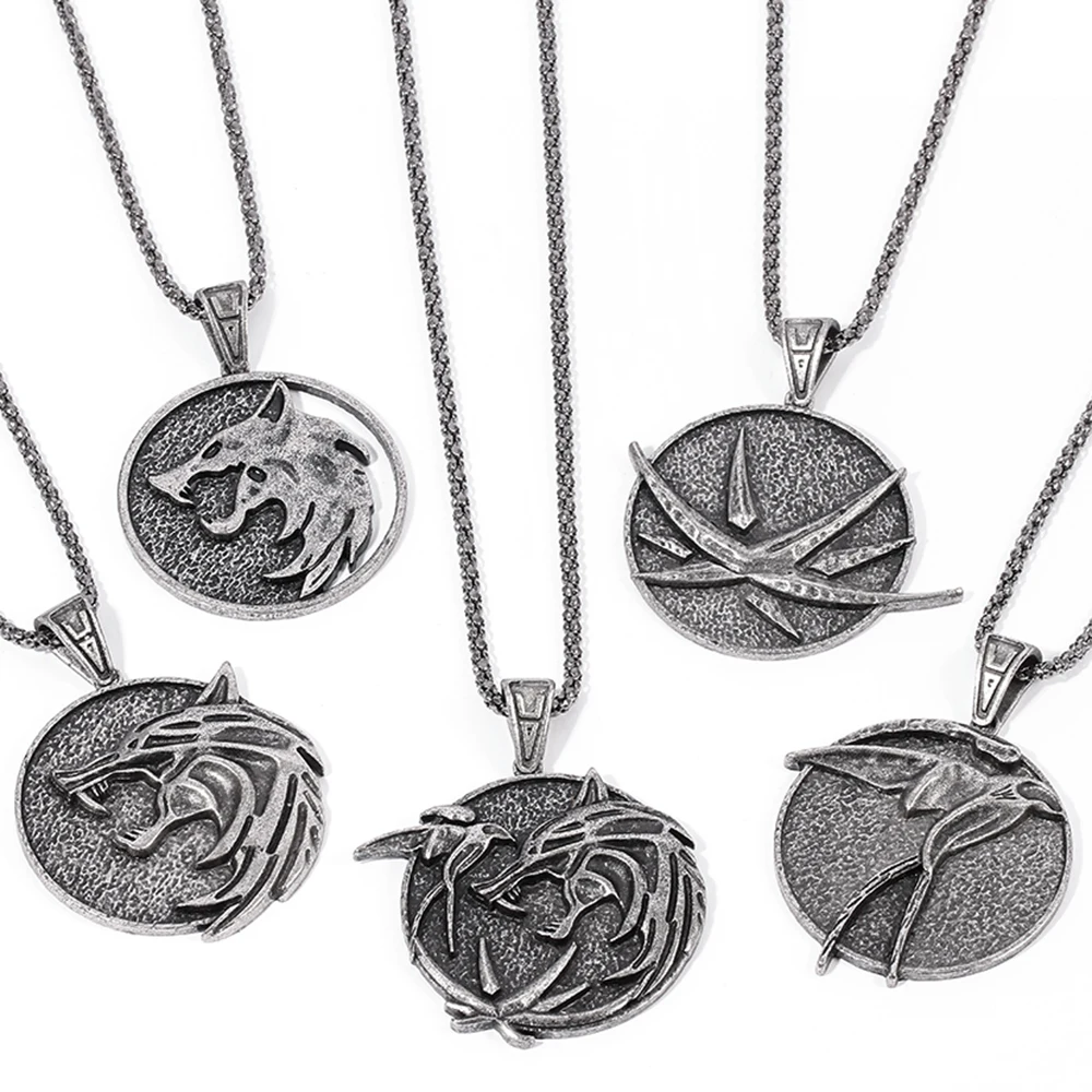 Ожерелье с головой волка в стиле дикой охоты мужское ожерелье кулоном