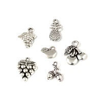 18pcs alloy grape pineapple cherry fruit charms pendants for jewelry making bracelet necklace diy accessories a 661