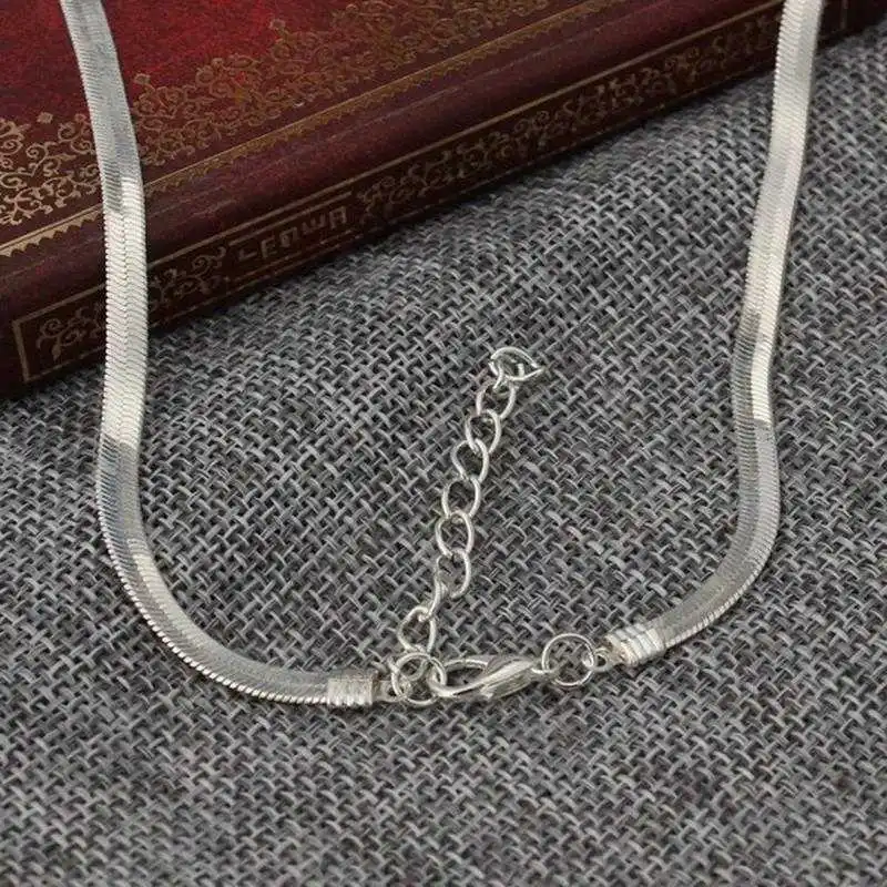 Новинка серебряное ожерелье Пара короткие ключицы лезвие цепочка плоская из