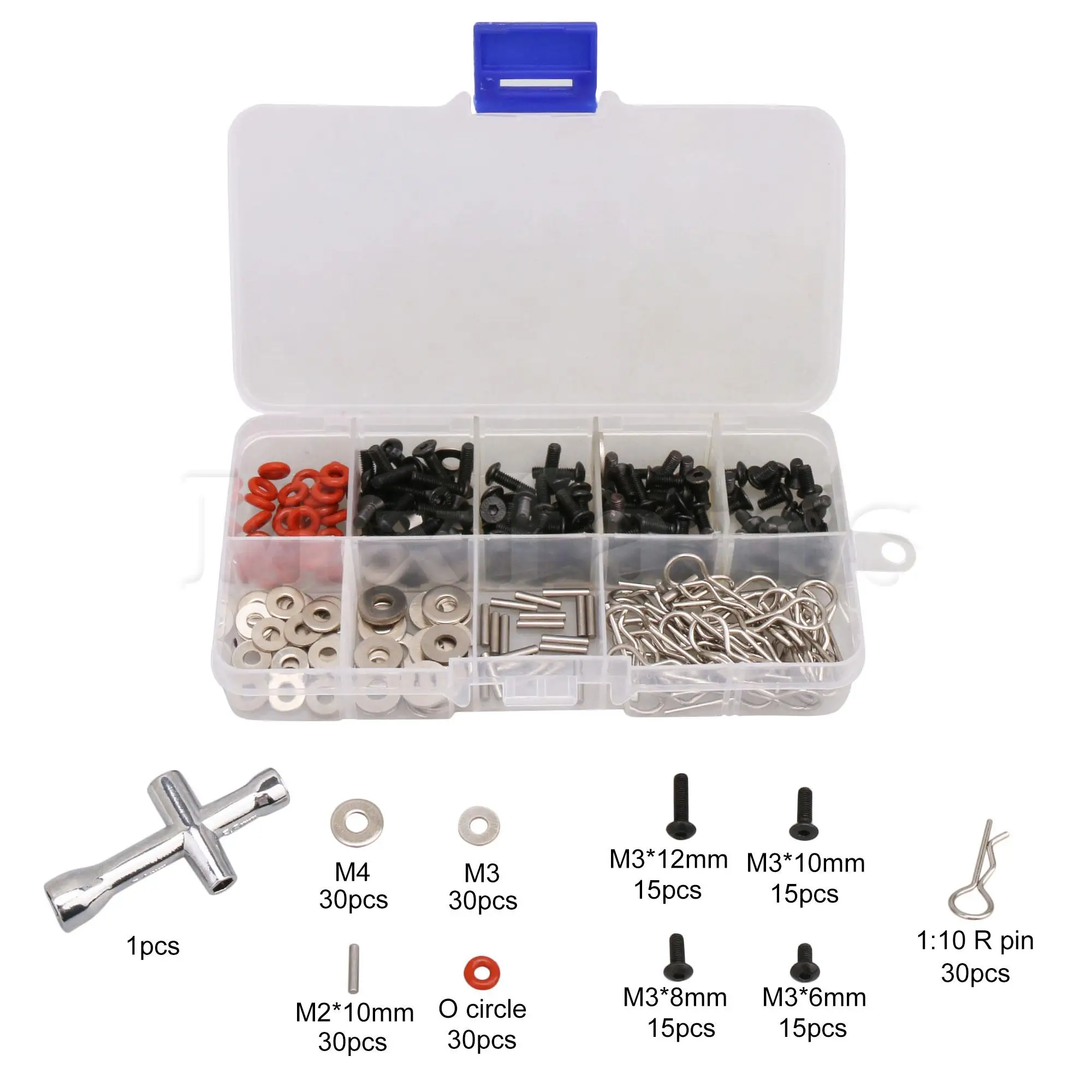 

270Pcs 1:10 RC Car Part Repair Tool Screws Box LS-M270 Screw Accessories