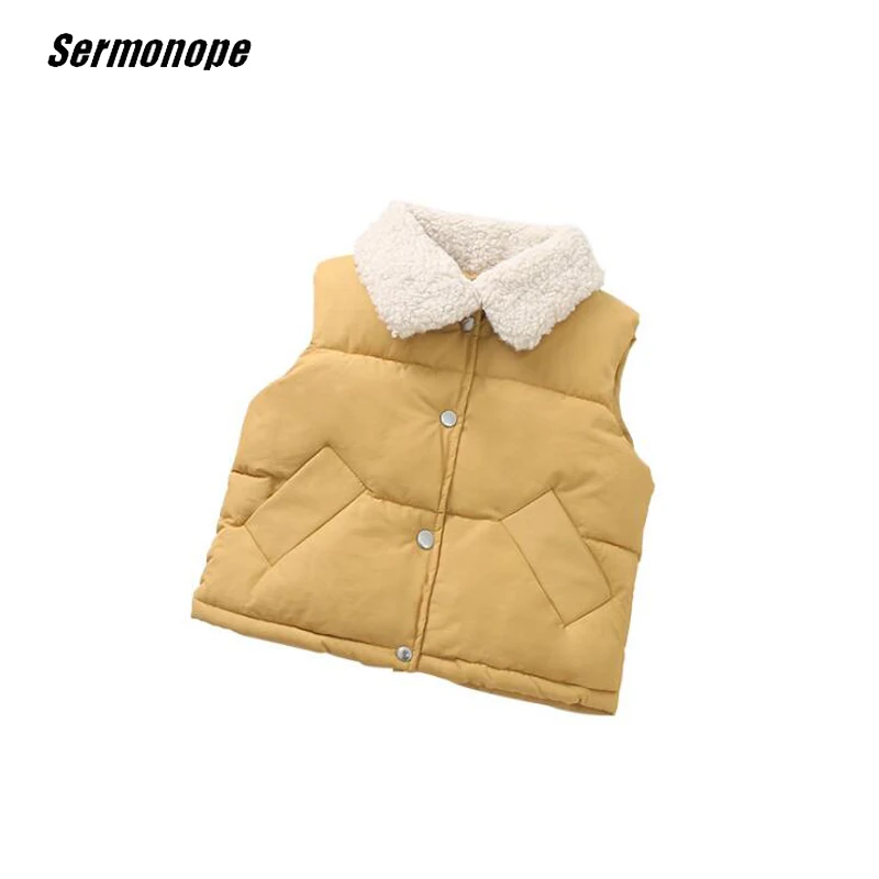 Spemonope/Новинка 2019 года сезон осень-зима Модный жилет с воротником ягненка верхняя