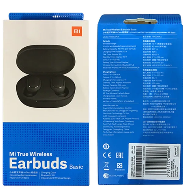 Xiaomi Redmi AirDots вкладыши Bluetooth 5,0 Зарядка Наушники Беспроводные бас стерео наушники с микрофоном Handsfree наушники AI управление