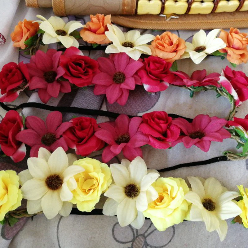 1 шт. Женская Очаровательная тиара с цветами свадебные цветочные повязки на