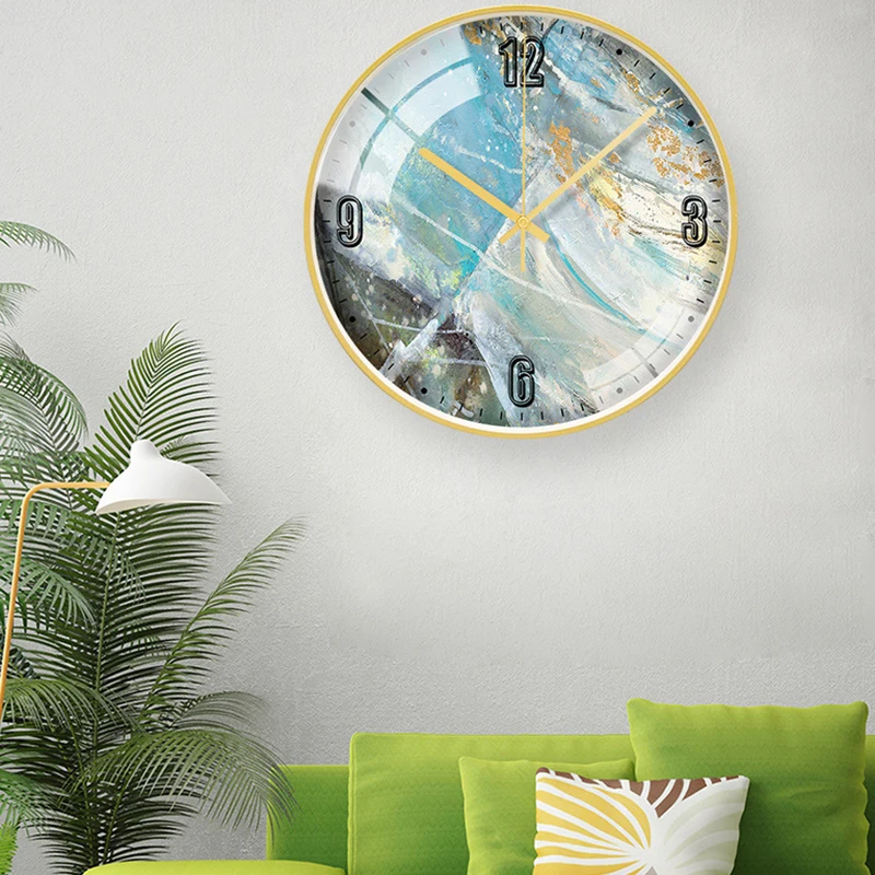 New 3D Wall Clock Abstract Marble Digital Modern Design Luxury 12/14inch Watch For Home Decor Silent Duvar Saati | Дом и сад