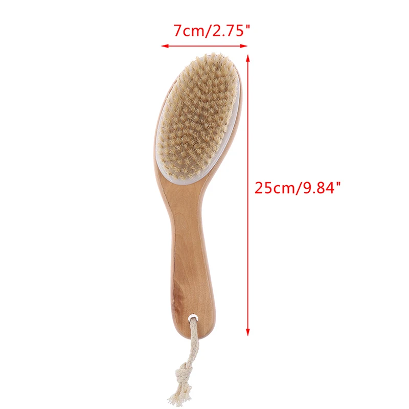 

Natural Bristle Body Soft Massage Brush With A Long Handle Massager For Bath Back Brushes Shower Cellulite Dry Brushing Tools