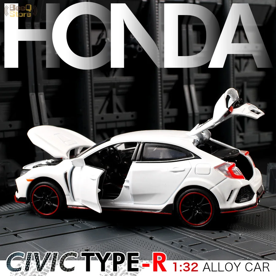 Игрушечный автомобиль из сплава 1:32 Honda Civic музыкальная с подсветкой машина для