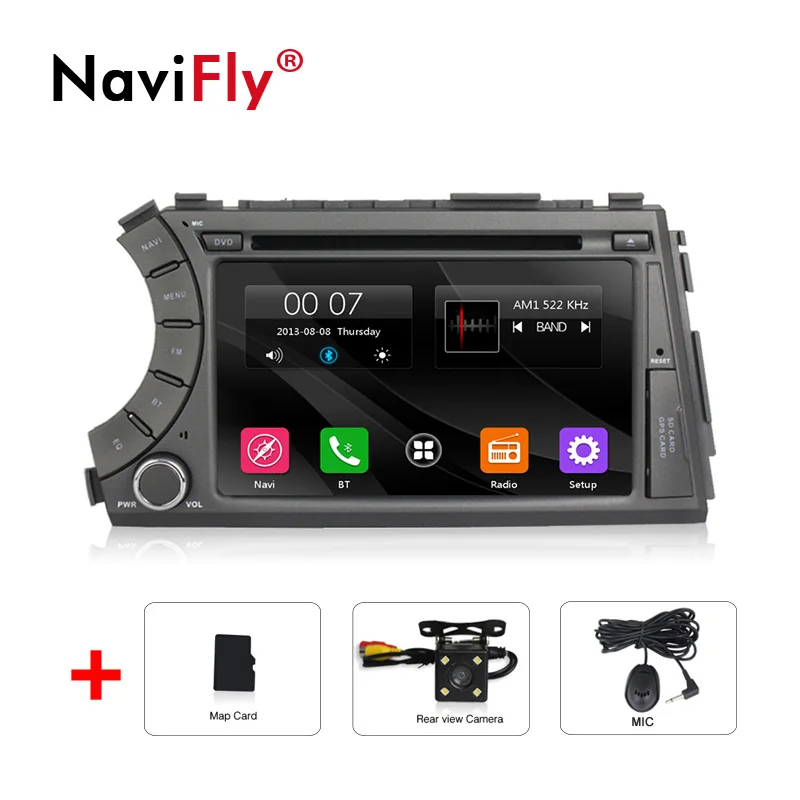 Gps навигация для Ssangyong Kyron Actyon автомобильный DVD мультимедийный плеер со стерео Bluetooth Камера заднего вида DVR USB SD карта - Цвет: add camera