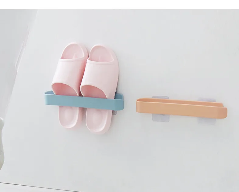 Wall Mounted Bathroom Slippers Rack Shoe Organizer Folding Hanger Self Adhesive Storage Holder Closet Cabinet Hook | Дом и сад