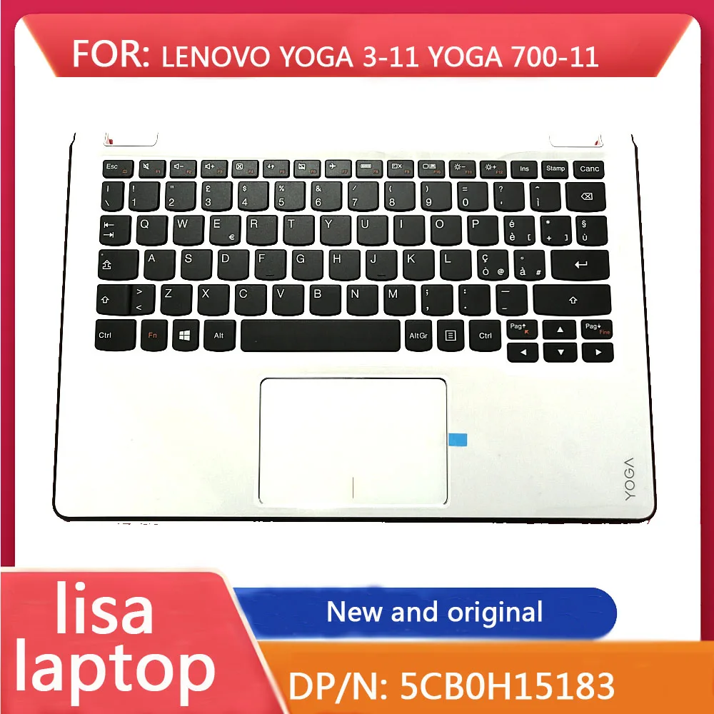 

New/orig Palmrest white Upper Case With Italy Keyboard Touchpad for Lenovo Yoga 3-1170 Idepad Yoga 700-11isk C Cover 5CB0H15183