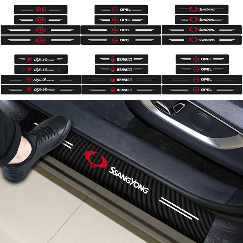 4 шт. защитные наклейки из углеродного волокна на порог автомобиля для Volvo XC40 XC60 XC90