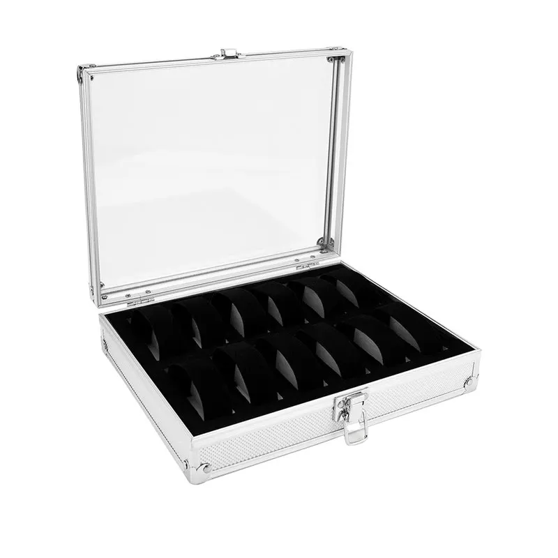 

Aluminum Alloy Watch Display Box Large Capacity Watch Storage Organizer Bracelet Display Case Storage Case Box